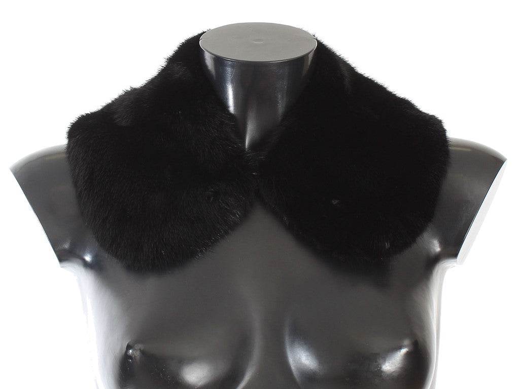 Dolce & Gabbana Elegantes schwarzes Nerzpelz-Schulterhalstuch - Léoré
