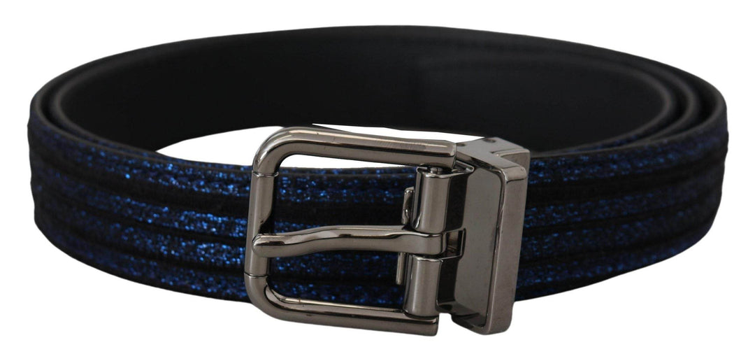 Dolce & Gabbana Eleganter blauer Jacquard-Ledergürtel - Léoré