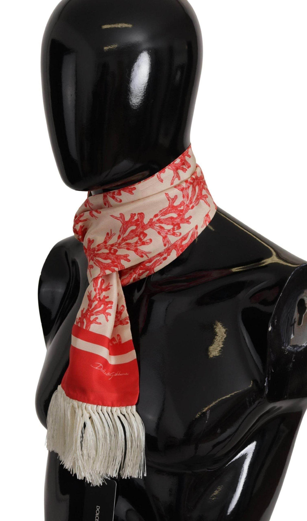 Dolce & Gabbana Eleganter Seidenschal für Männer - Rotes Korallenmuster - Léoré