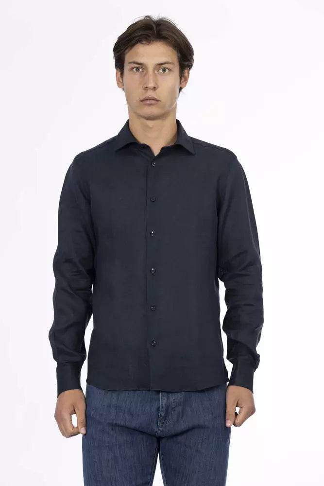 Baldinini Trend Blaues Leinenhemd für Männer - Léoré