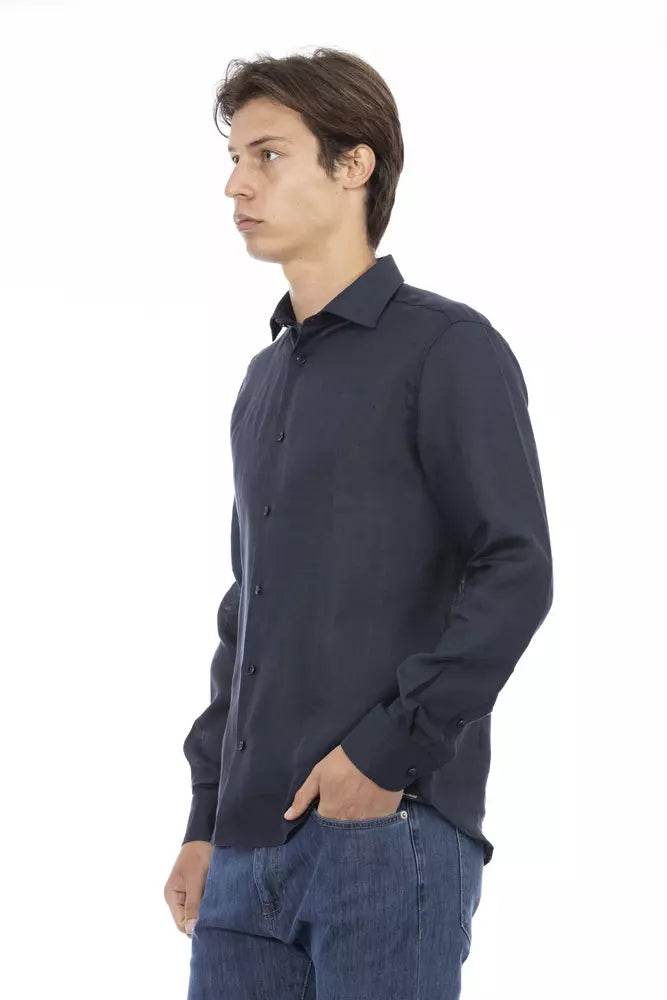 Baldinini Trend Blaues Leinenhemd für Männer - Léoré