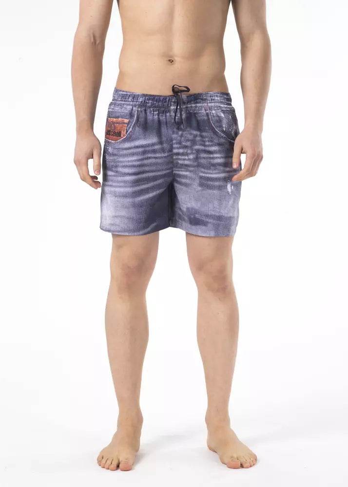 Just Cavalli Blaue Polyester Herren-Badeshorts - Léoré
