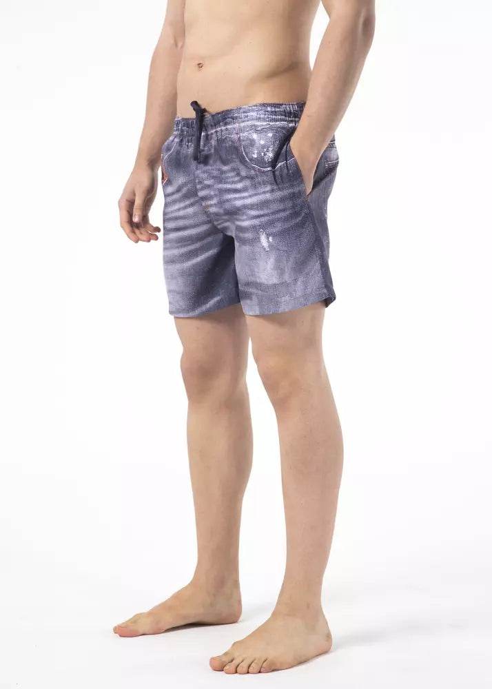 Just Cavalli Blaue Polyester Herren-Badeshorts - Léoré