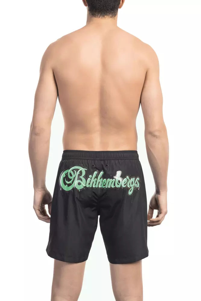 Bikkembergs Schwarze Polyester Herren Badeshorts