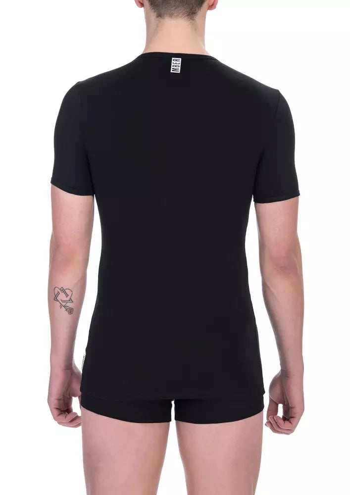 Bikkembergs Schwarzes Baumwoll-T-Shirt für Männer