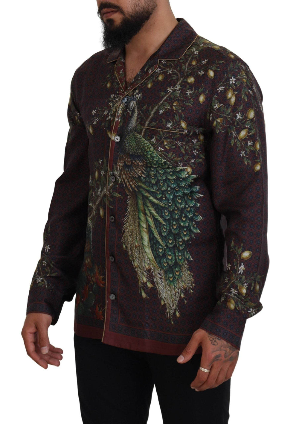 Dolce & Gabbana Elegantes Seidensatin-Hemd im Pyjama-Stil für Herren - Léoré