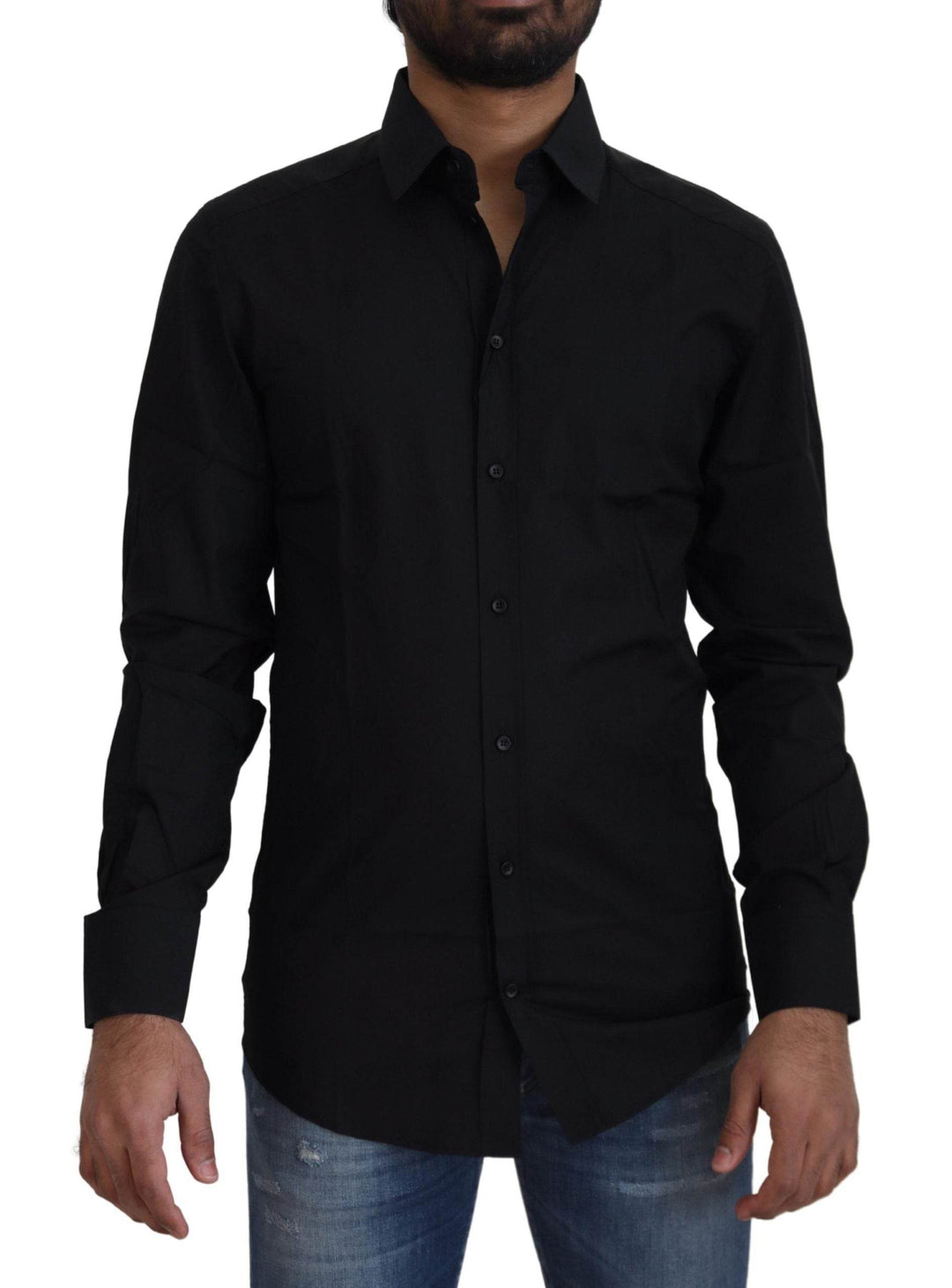 Dolce & Gabbana Schickes schwarzes Baumwollhemd - Léoré