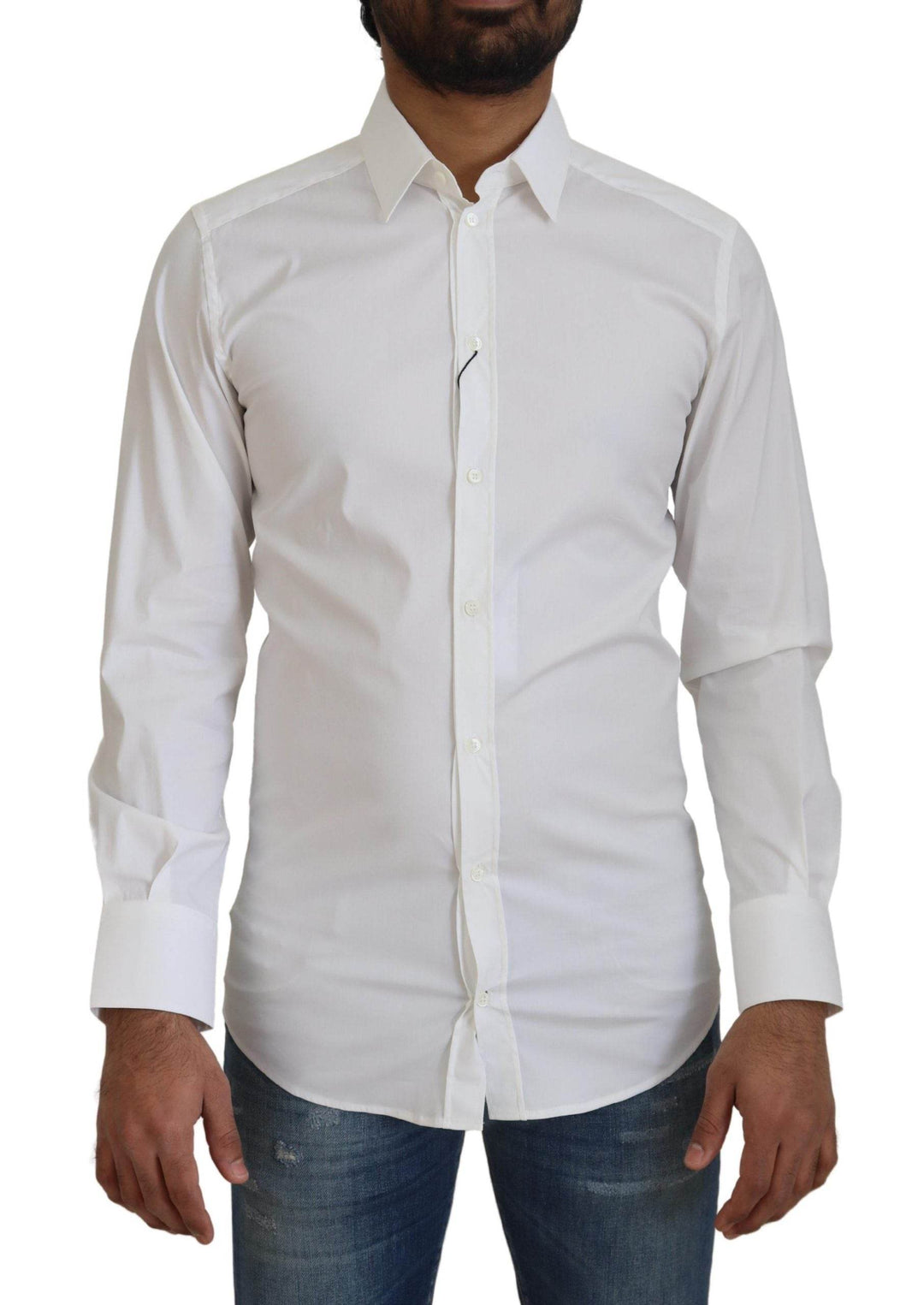 Dolce & Gabbana Schillerndes weißes Slim Fit Hemd - Léoré