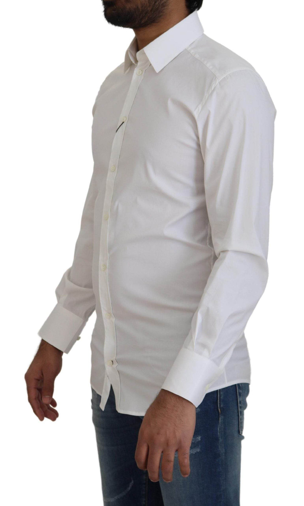 Dolce & Gabbana Schillerndes weißes Slim Fit Hemd - Léoré