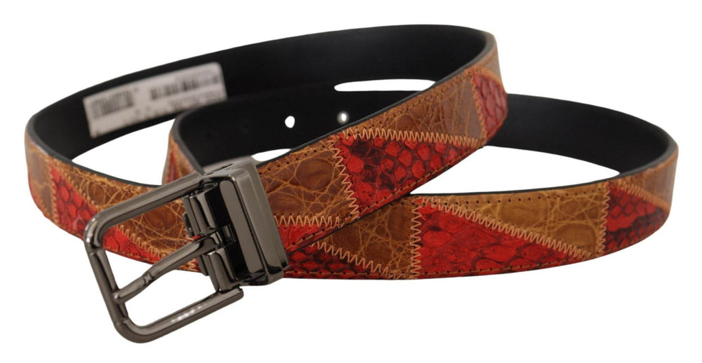Dolce & Gabbana Eleganter zweifarbiger Ledergürtel aus Schlangenhaut - Léoré