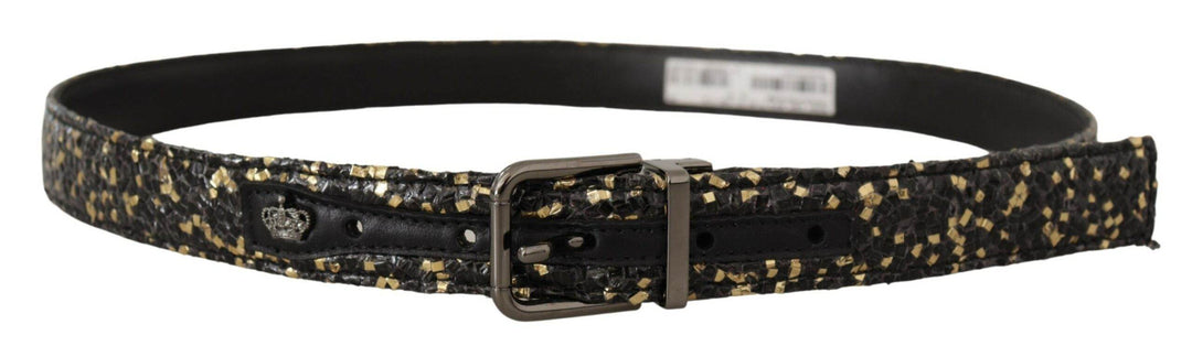 Dolce & Gabbana Eleganter italienischer Ledergürtel mit Kronendetail - Léoré