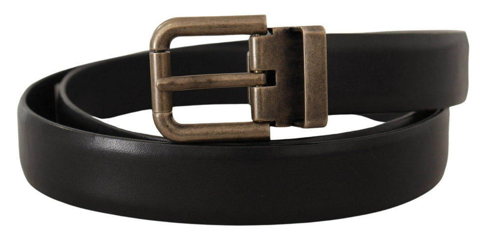 Dolce & Gabbana Eleganter schwarzer Kalbsledergürtel - Léoré