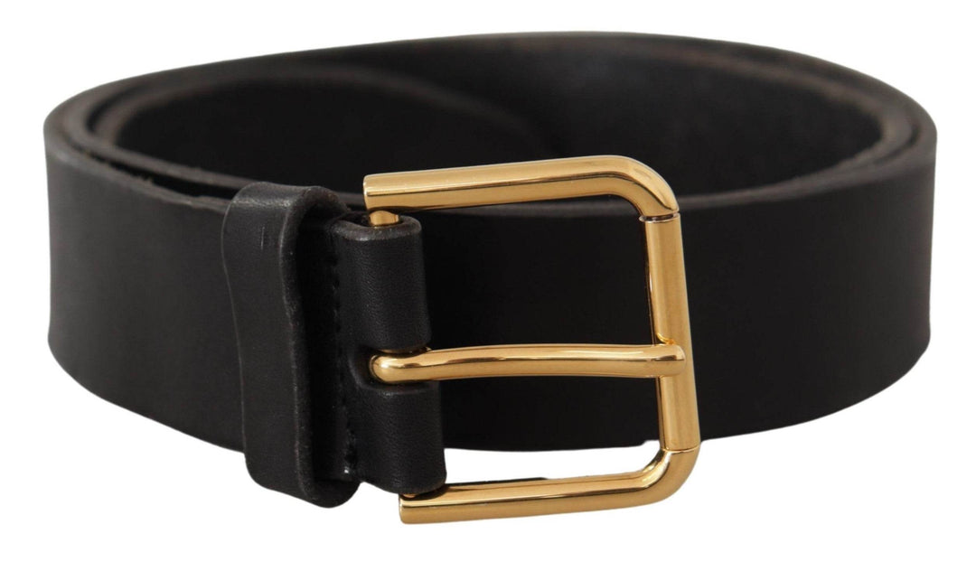 Dolce & Gabbana Eleganter schwarzer Ledergürtel mit Metallschnalle - Léoré