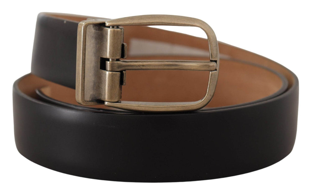 Dolce & Gabbana Eleganter schwarzer Ledergürtel mit Metallschnalle - Léoré