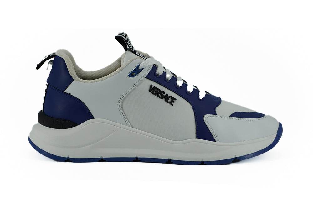 Versace Elegante Leder-Sneakers in Blau und Weiß - Léoré