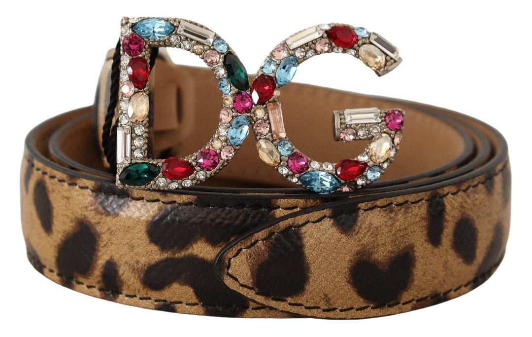 Dolce & Gabbana Eleganter Leopardengürtel mit Kristallverzierung - Léoré