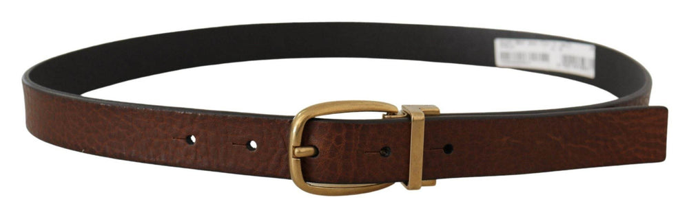 Dolce & Gabbana Eleganter brauner Ledergürtel mit Logoschnalle - Léoré