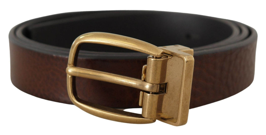Dolce & Gabbana Eleganter brauner Ledergürtel mit Logoschnalle - Léoré