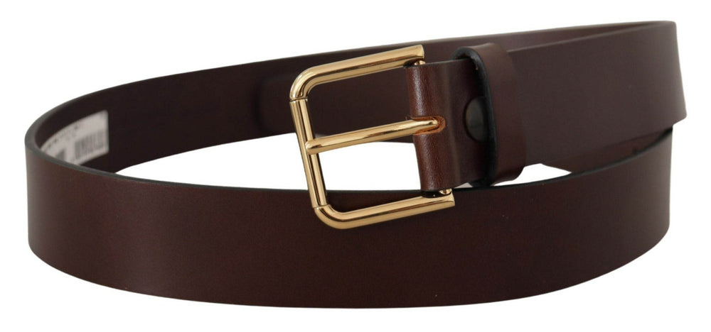 Dolce & Gabbana Eleganter dunkelbrauner Ledergürtel - Léoré