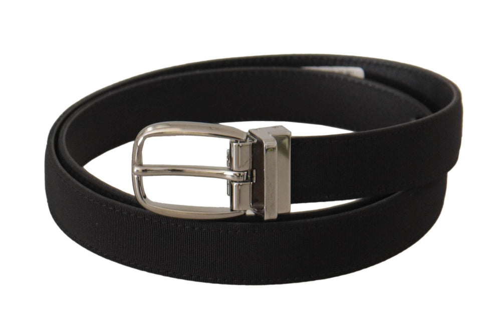 Dolce & Gabbana Eleganter Gürtel aus schwarzem Canvas und Leder - Léoré
