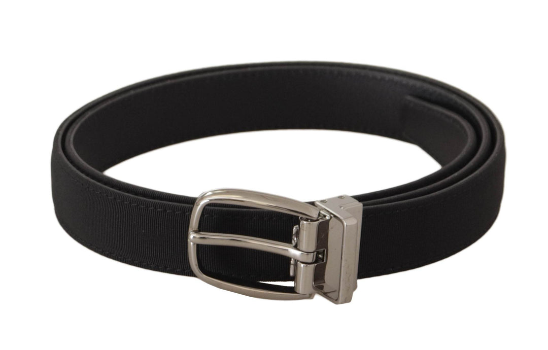 Dolce & Gabbana Eleganter Gürtel aus schwarzem Canvas und Leder - Léoré