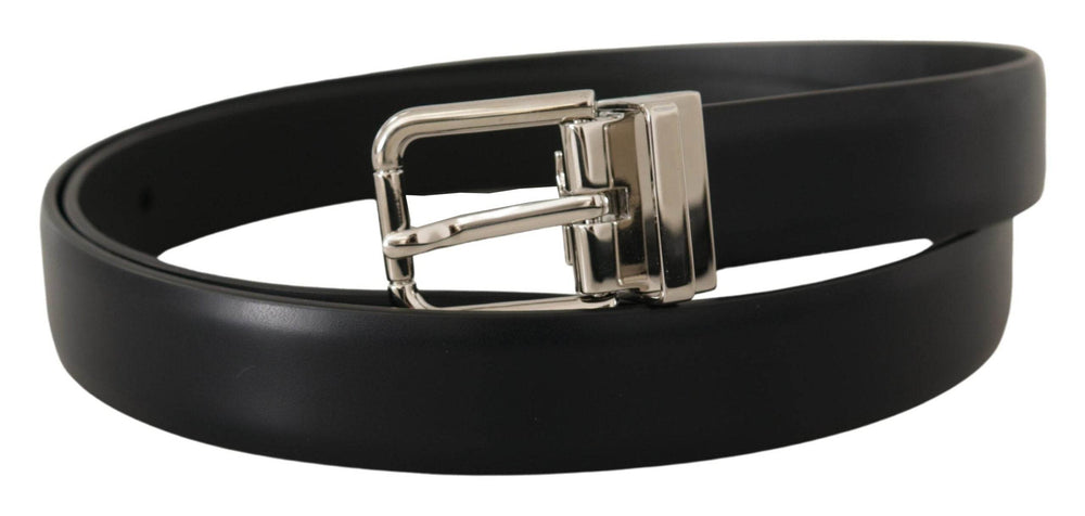 Dolce & Gabbana Eleganter schwarzer Ledergürtel mit Metallschnalle - Léoré