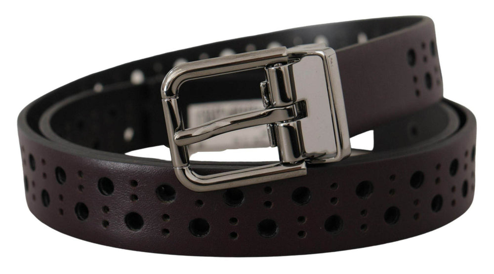 Dolce & Gabbana Eleganter dunkelvioletter Ledergürtel - Léoré