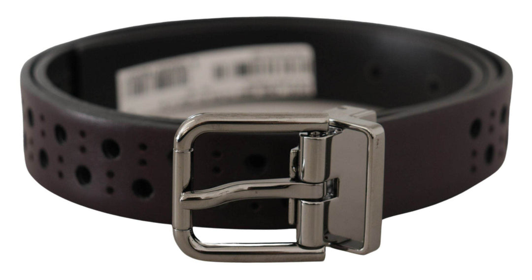 Dolce & Gabbana Eleganter dunkelvioletter Ledergürtel - Léoré