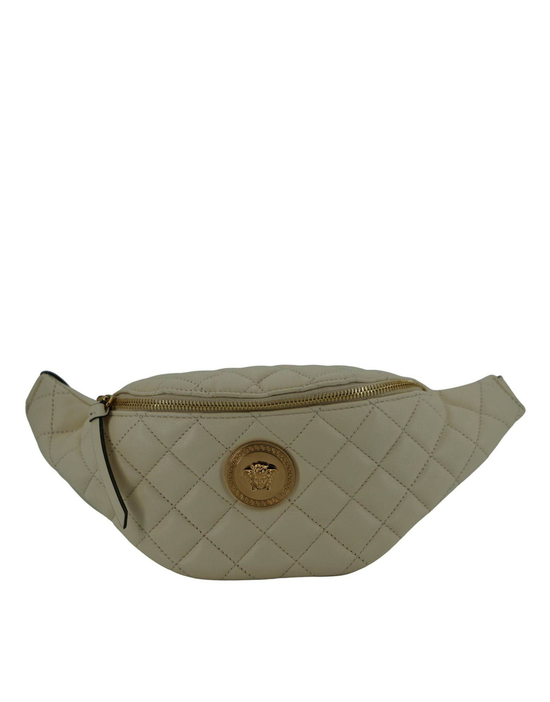 Versace Elegante Gürteltasche aus weißem Lammleder - Léoré