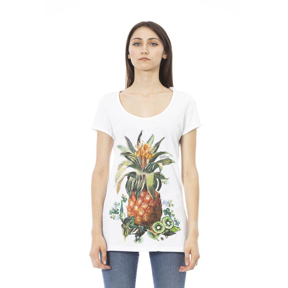 Just Cavalli Weißes T-Shirt aus Baumwolle für Frauen - Léoré