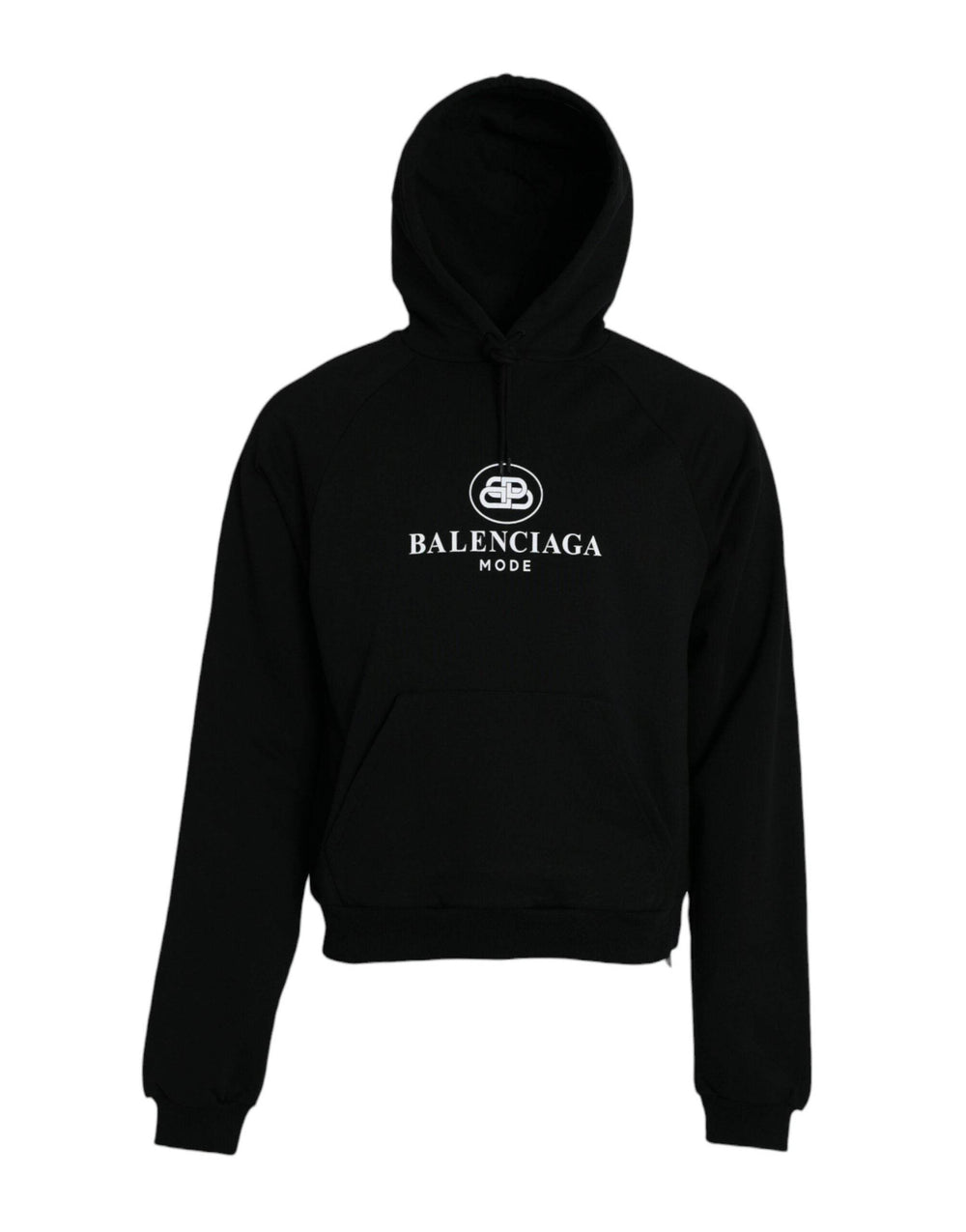 Balenciaga Schwarzes Baumwoll-Logo-Pullover-Sweatshirt mit Kapuze - Léoré