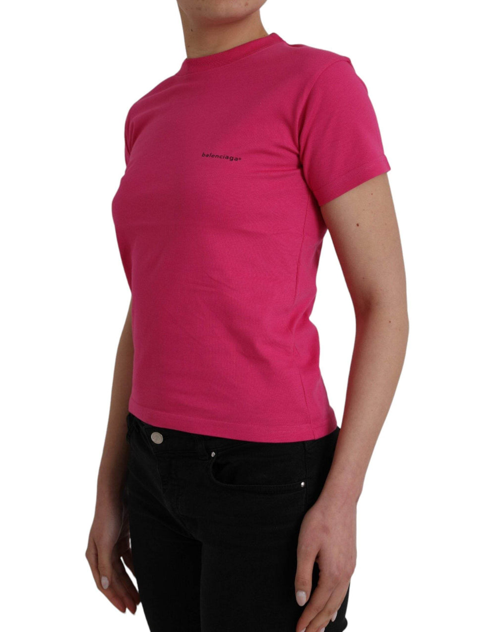 Balenciaga Rosa Baumwolle Rundhalsausschnitt Kurzarm-T-Shirt - Léoré