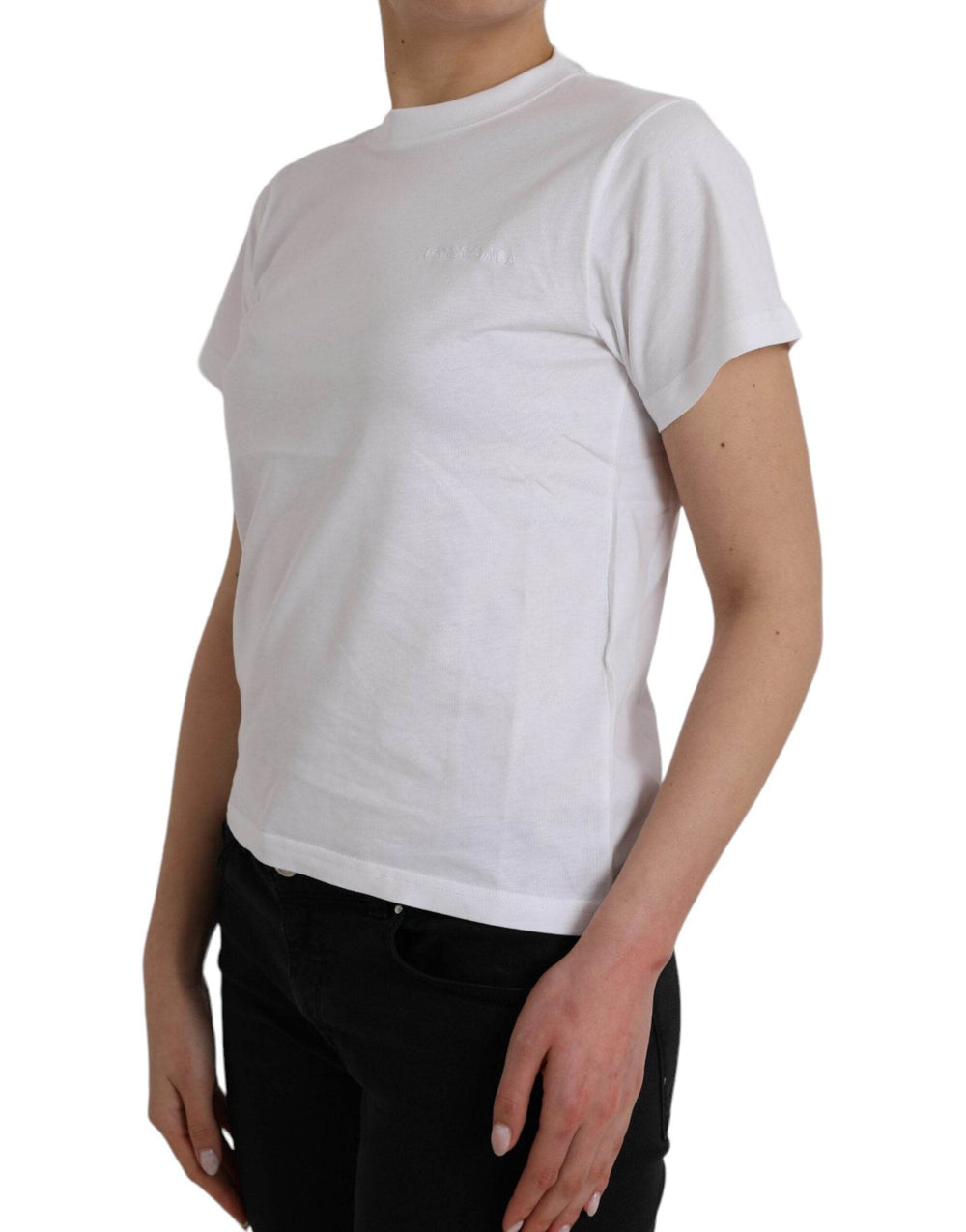 Balenciaga Weißes Baumwoll-T-Shirt mit Rundhalsausschnitt und kurzen Ärmeln - Léoré
