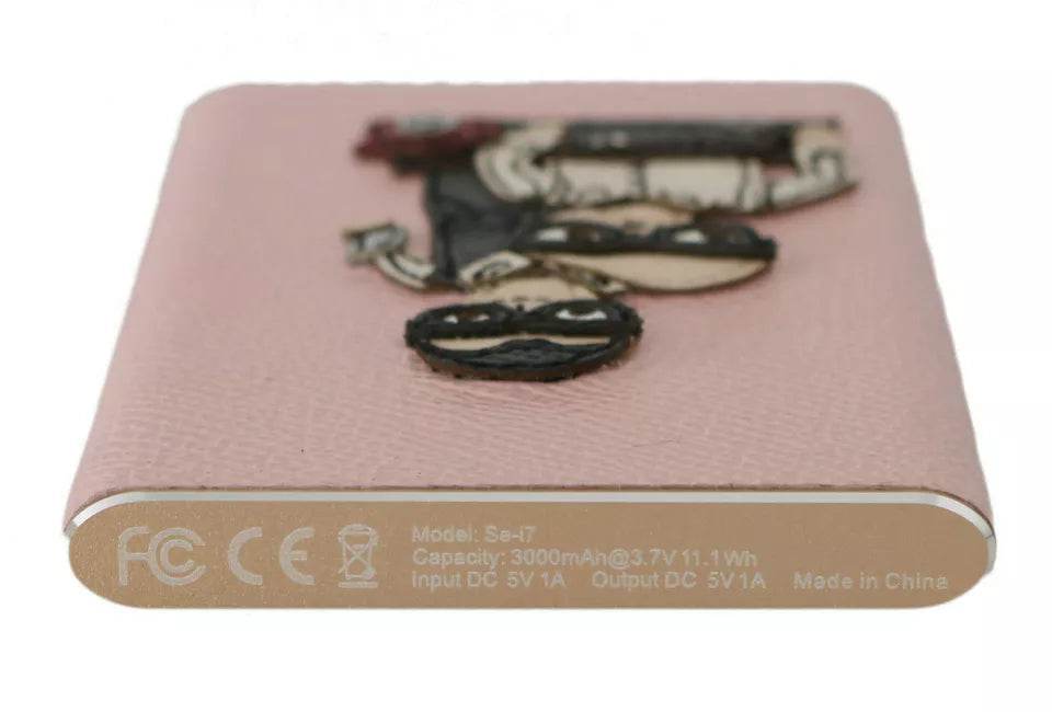 Dolce & Gabbana Schicke rosa Leder-Powerbank - Léoré