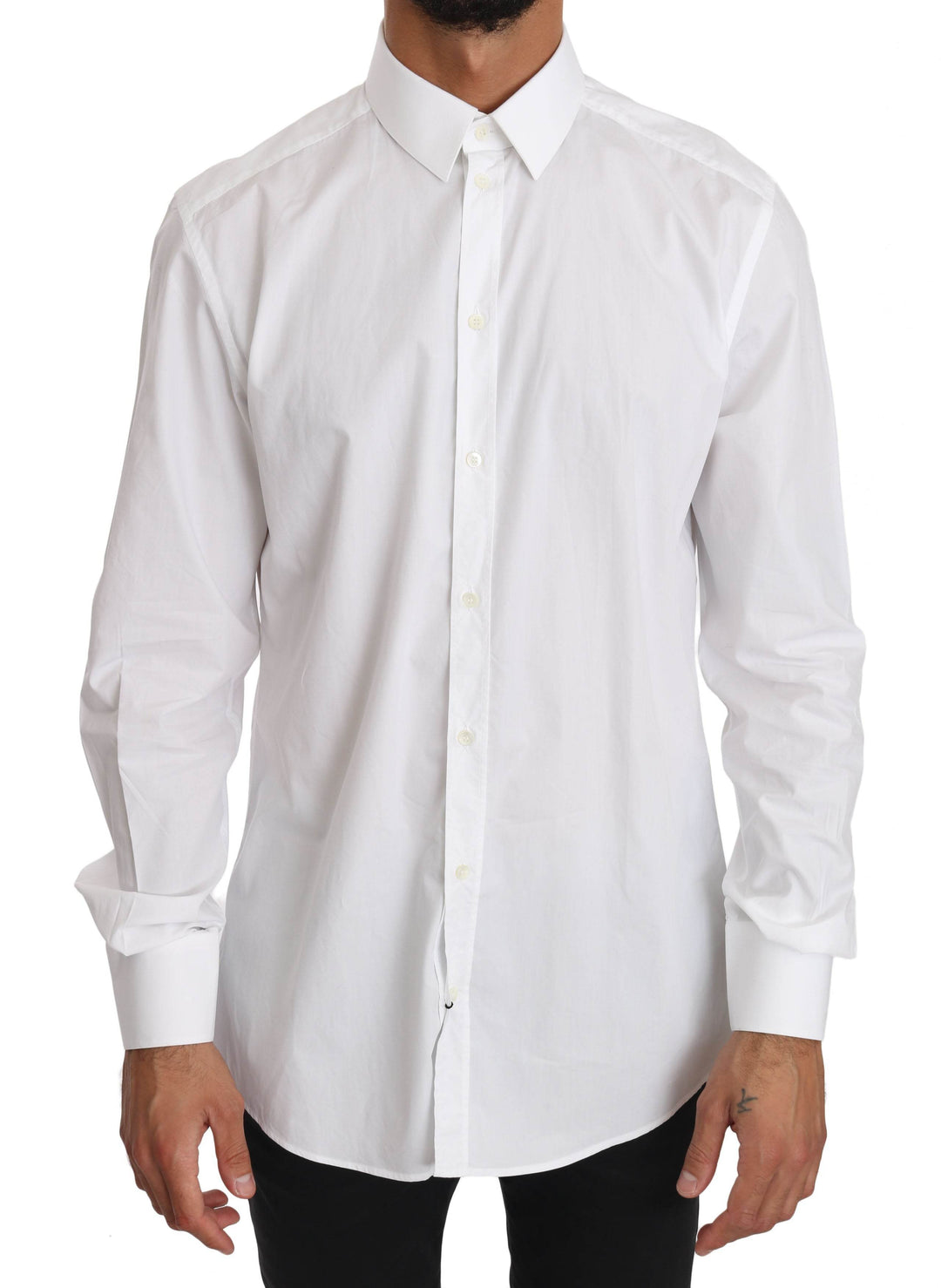 Dolce & Gabbana Elegantes Slim Fit Hemd in Reinweiß - Léoré