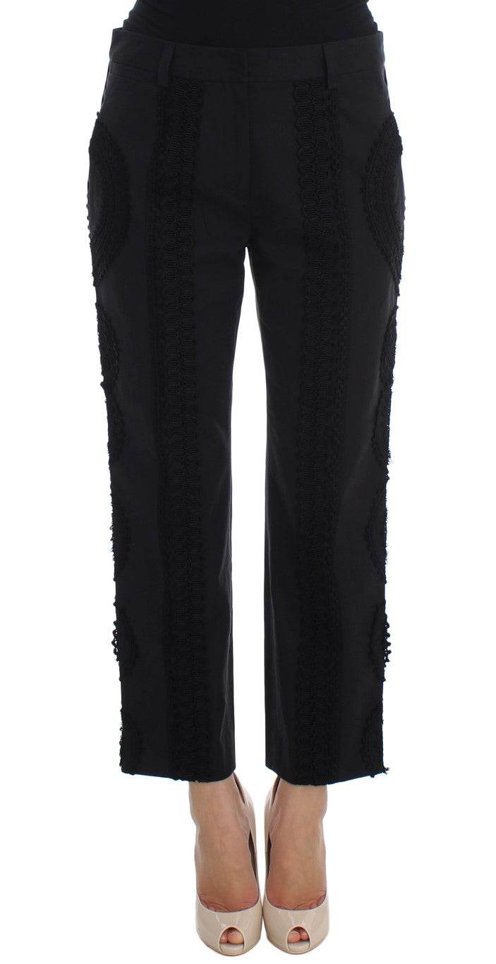 Dolce & Gabbana Elegante schwarze Torero Caprihose - Léoré