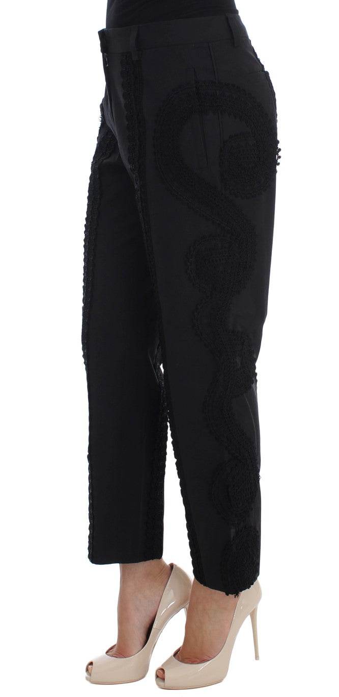 Dolce & Gabbana Elegante schwarze Torero Caprihose - Léoré