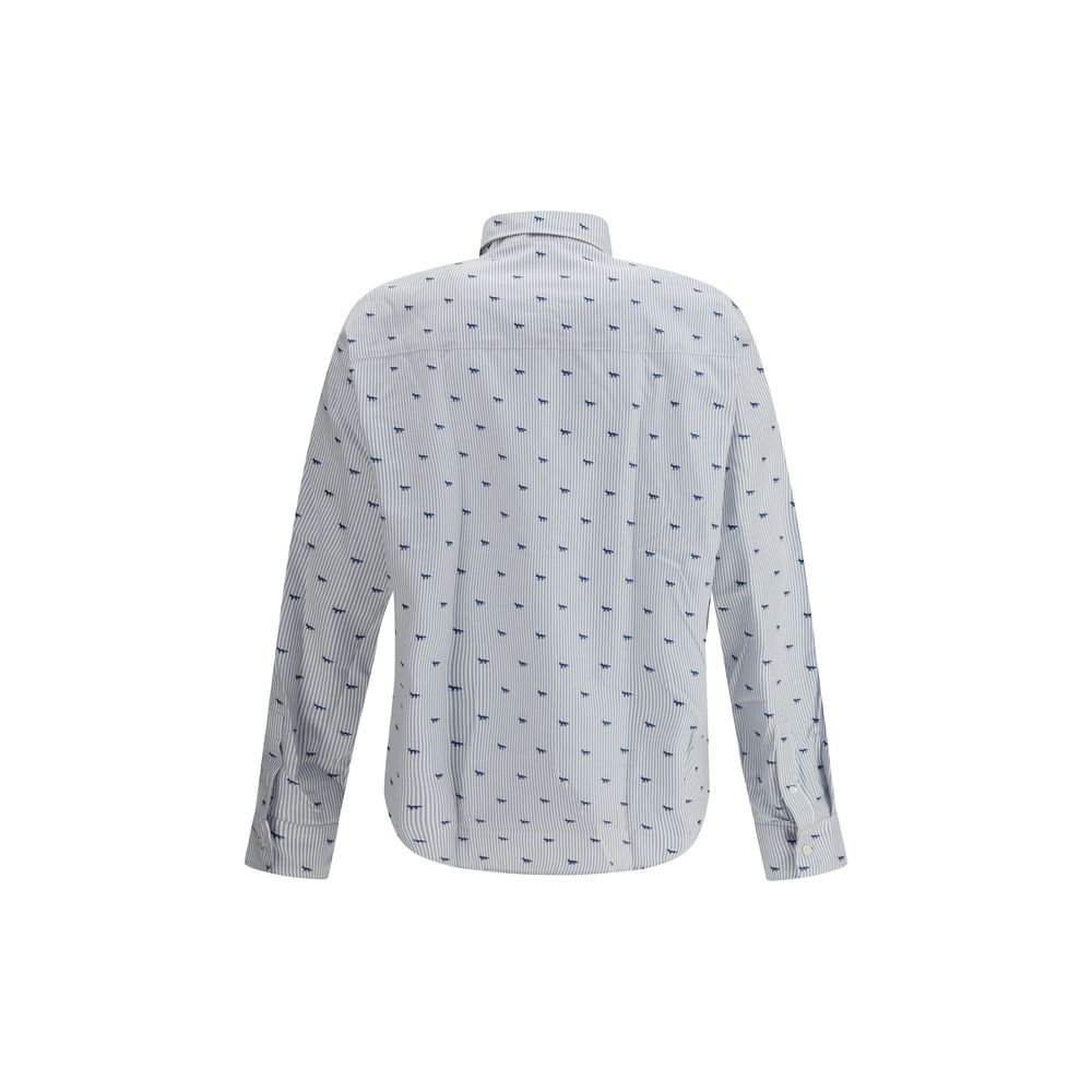 Maison Kitsuné Gestreiftes Hemd mit kultigem Fuchs