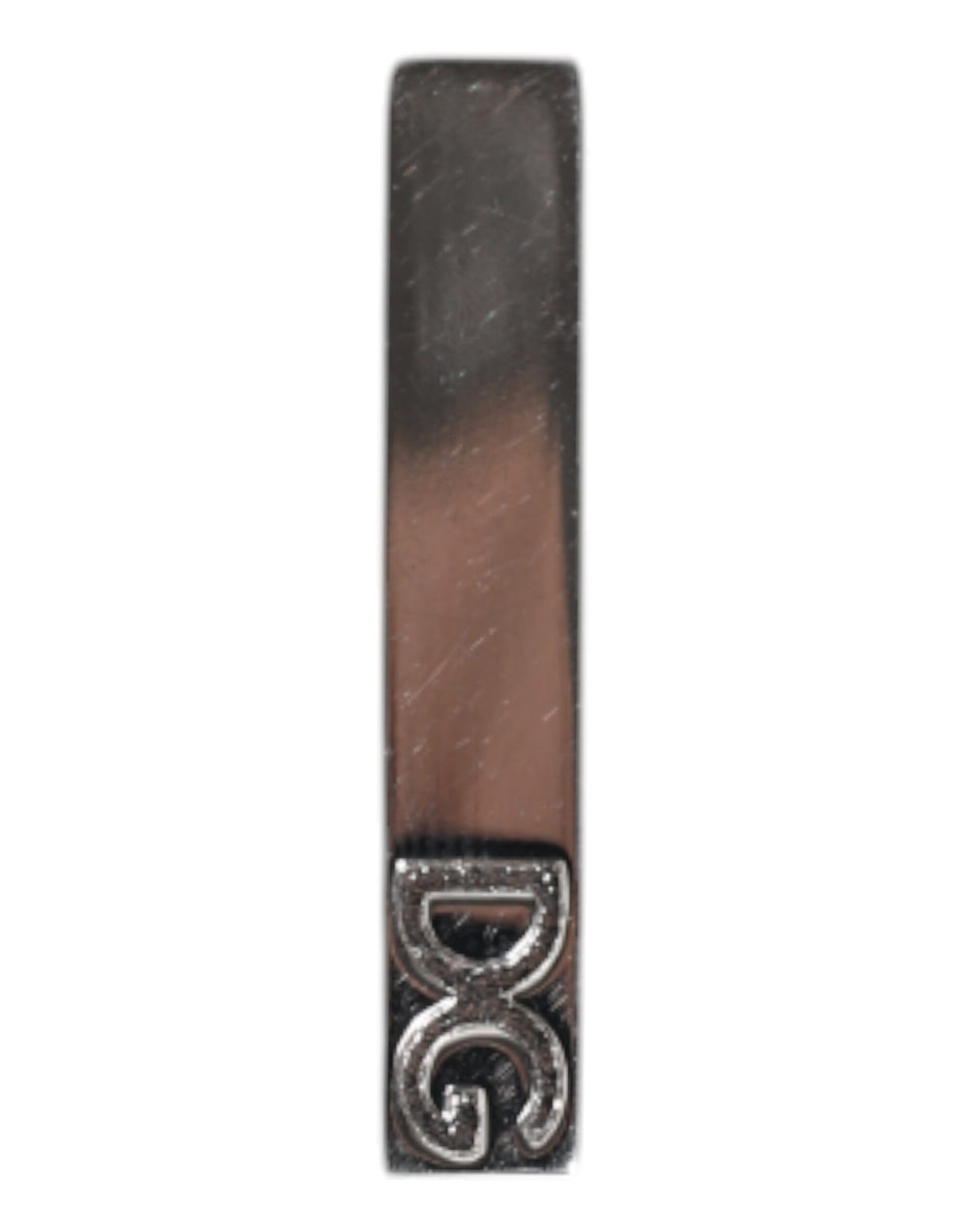 Dolce & Gabbana Silberfarbenes Messing Logo Krawattenklammer Bar