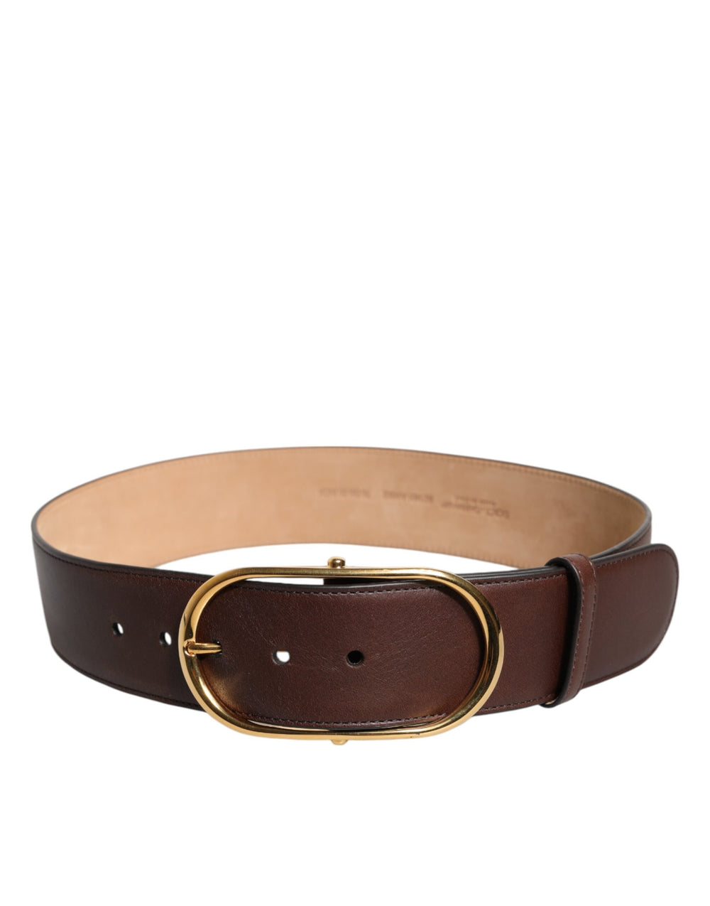 Dolce & Gabbana Brauner Ledergürtel mit goldener Metallschnalle