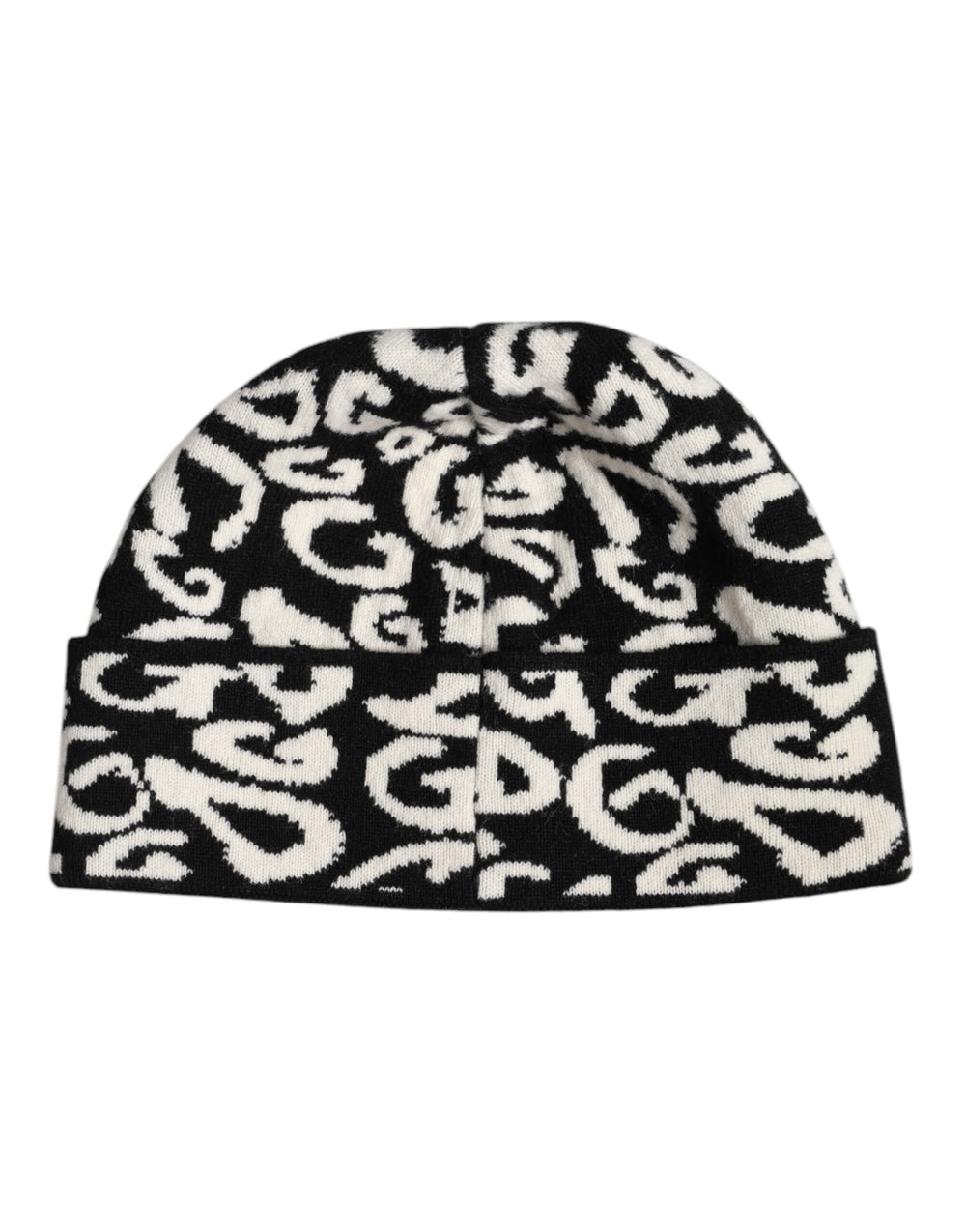 Dolce & Gabbana Schwarz Weiß Wolle gestrickt Winter Beanie Hut