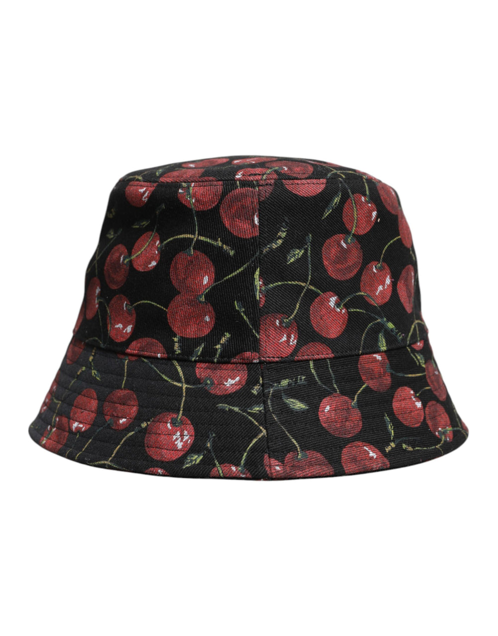 Dolce & Gabbana Schwarzer Eimerhut aus Baumwolle mit breiter Krempe