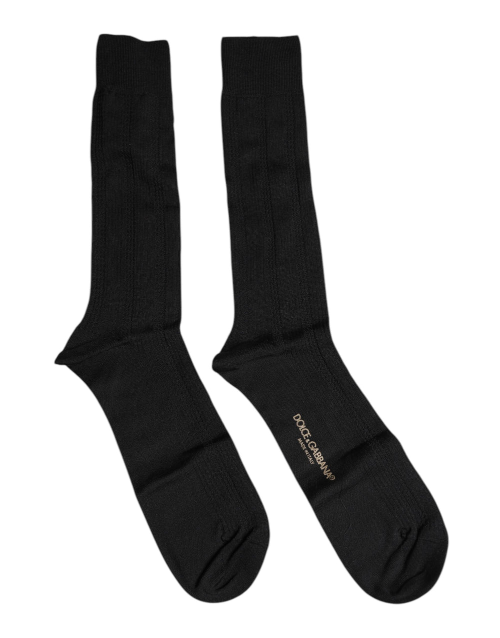 Dolce & Gabbana Schwarze Baumwolle DG Logo Mid Calf Herren Socken