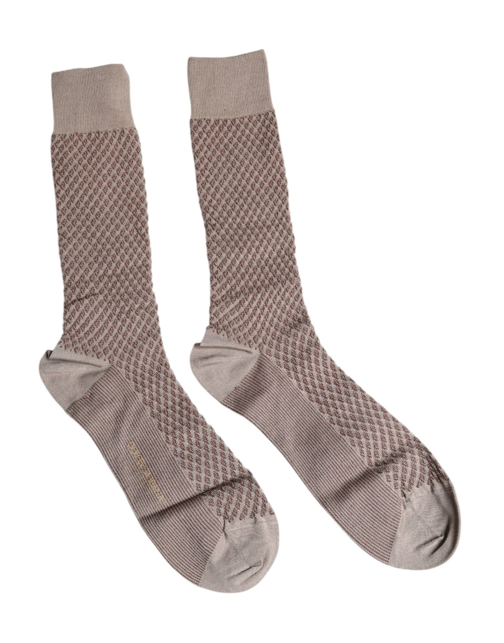 Dolce & Gabbana Brown Solid DG Logo Mid Calf Herren Socken
