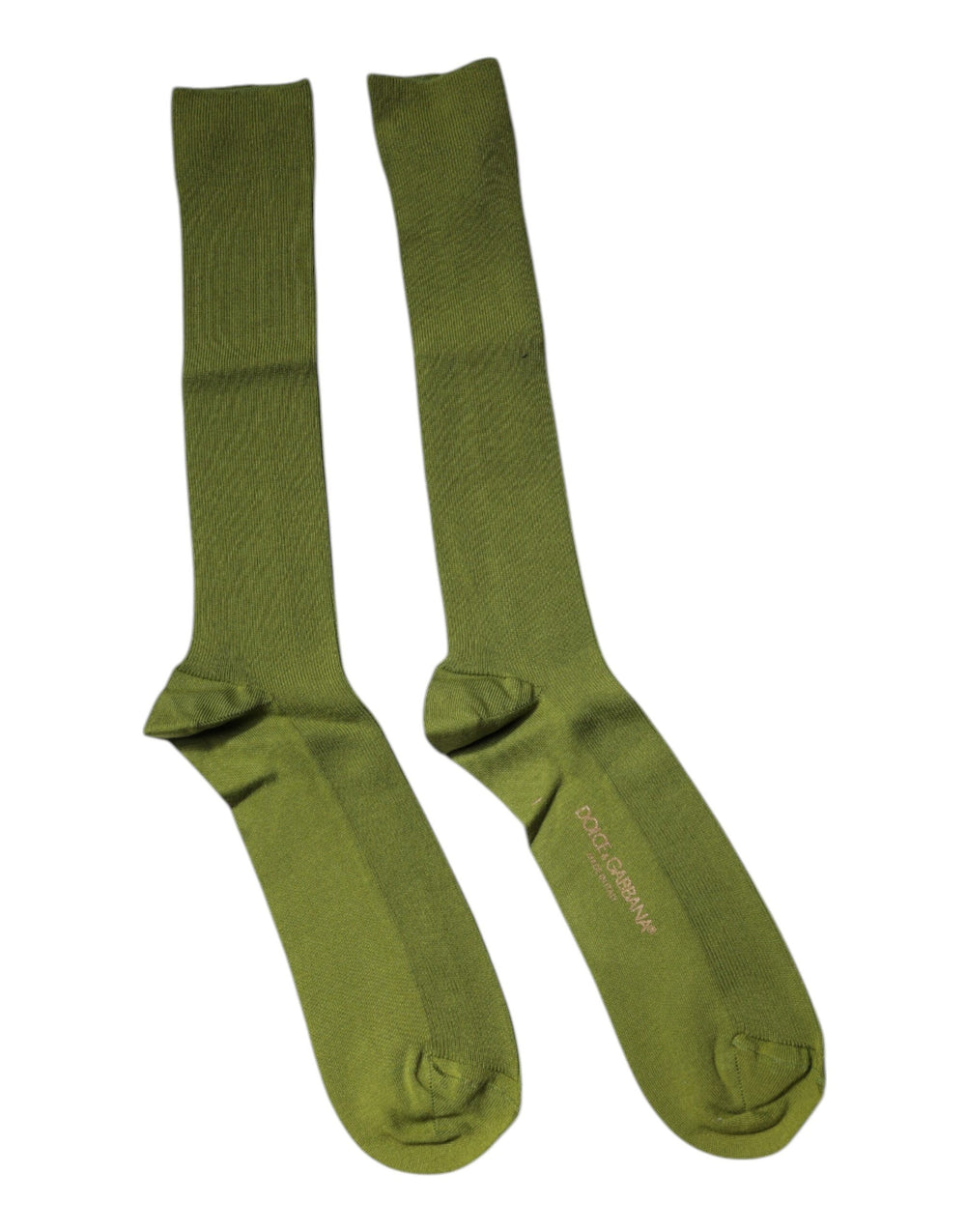 Dolce & Gabbana Grüne Baumwolle Logo über die Wade Socken