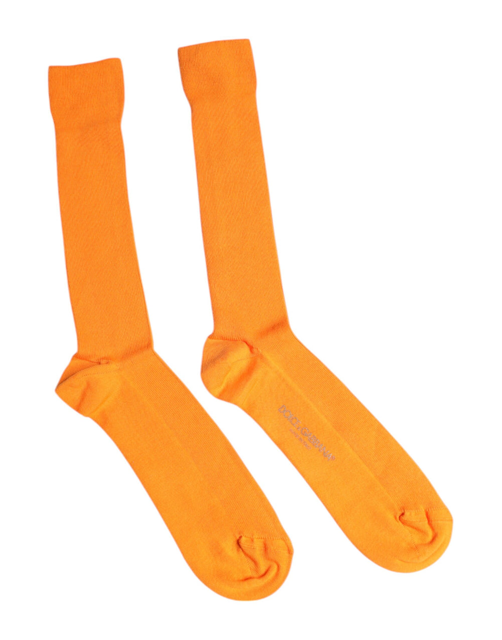 Dolce & Gabbana Orange Baumwolle Logo über die Wade Socken