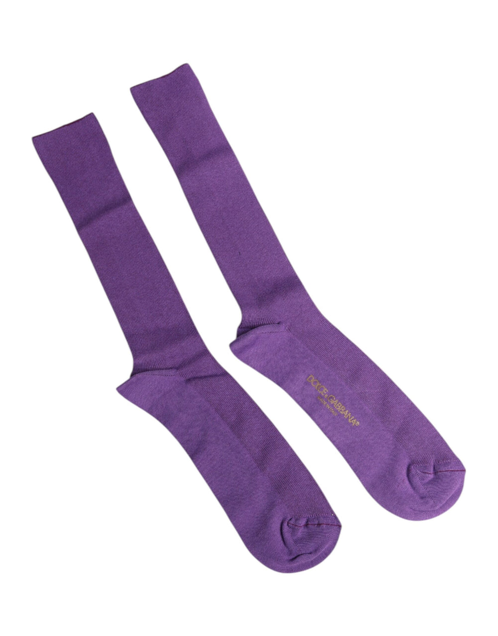 Dolce & Gabbana Lila Baumwolle Logo über das Kalb Socken