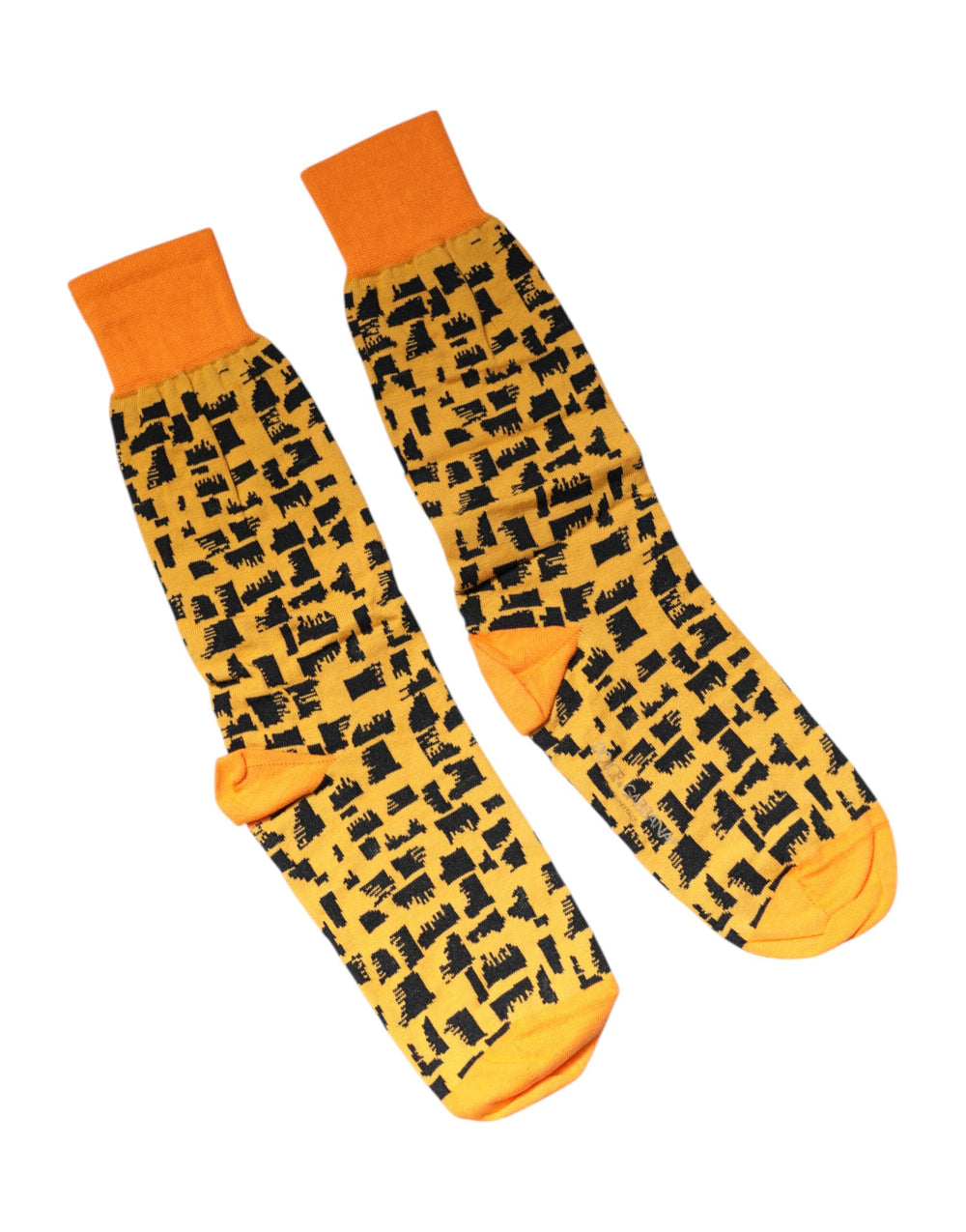 Dolce & Gabbana Gelb Schwarz Print Mid Calf Herren Socken