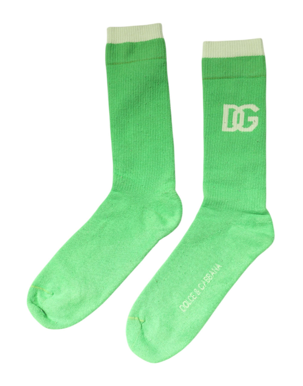 Dolce & Gabbana Grüne DG Logo Mid Calf Herren Nylon Socken