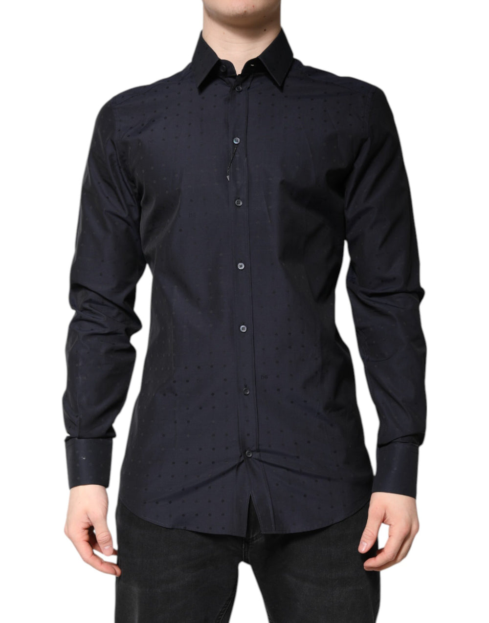 Dolce & Gabbana Schwarzes Baumwolle GOLD Herren Kleid Formales Hemd